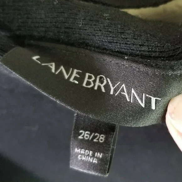 Lane Bryant size 26/28 Knit Black Long Sleeve  Pull Over Long Sleeve SWEATER Top - Picture 5 of 7